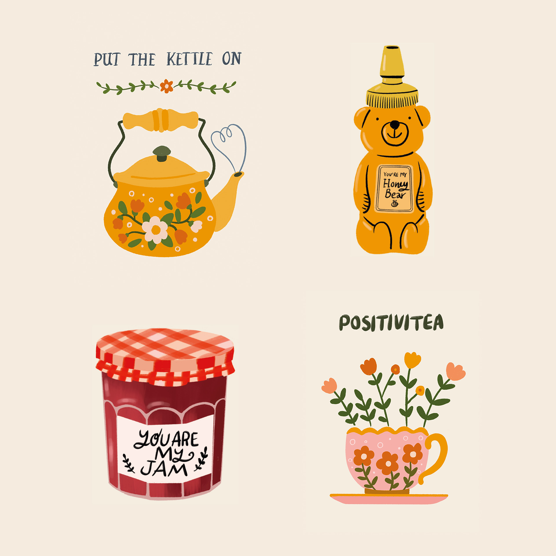kitchen cuteness illustrations